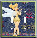 NEW DISNEY TINKERBELL DOUBLE LIGHT SWITCH COVER PL