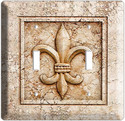 FLEUR DE LIS DOUBLE LIGHT SWITCH WALL PLATE SWITCH