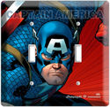 CAPTAIN AMERICA DOUBLE LIGHT SWITCH WALLPLATE COVE