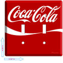 NEW RED COCA-COLA CLASSIC DOUBLE LIGHT SWITCH COVE