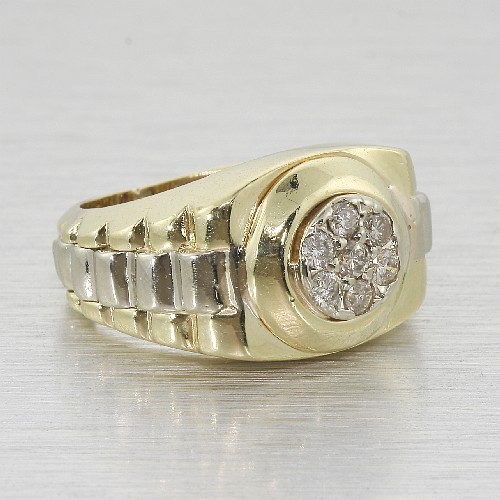 14k Gold "Watch" Style Diamond Band Ring Jewelry, GLDNET