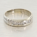 Fine Estate White Diamond 14k Gold Channel Band Ri