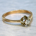 Vintage Russian Rose Gold Diamond Ring