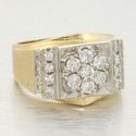 Men's Art Deco 1.00ct Diamond 14k Yellow Gold Ring