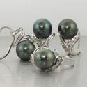 Fine Estate Black Tahitian Pearl Diamond Jewelry S