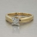 Estate 14K Yellow Gold Diamond Princess Engagement