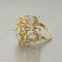 Fine Estate 14K Yellow Gold Opal Cocktail Ring Vin