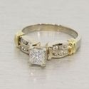 Estate 14K White Gold Princess Diamond Engagement 