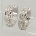 Vintage 14K White Gold Diamond Huggie Earrings