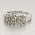 Pure Platinum Princess Three Stone Diamond Ring Ba