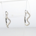 Whimsical 18k White Gold Curvy Diamond Hoop Earrin