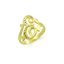 14k Yellow Gold Initial Ring "E"