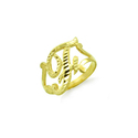 14k Yellow Gold Initial Ring "F"