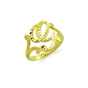 14k Yellow Gold Initial Ring "G"