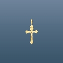 14K Solid Yellow Gold Cross Crucifix Charm Pendant