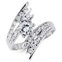 14K Solid White Gold Round CZ Solitaire Engagement