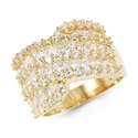 14K Solid Yellow Gold CZ Anniversary Wedding Ring 