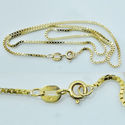 14K Solid Yellow Gold Box Chain Necklace 0.35mm 20