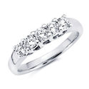 14K White Gold Round Diamond Wedding Ring Band 0.3