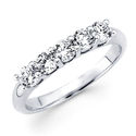 14K White Gold Round Diamond Wedding Ring Band 0.7