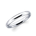 14K White Gold COMFORT FIT Wedding Band Ring 3mm S