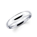 14K Solid White Gold PLAIN Wedding Band Ring 4mm S