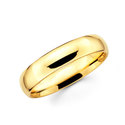 14K Yellow Gold Plain Wedding Band Ring 4mm Size 9