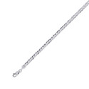 14K White Gold Curb Cuban Chain Necklace 3.8mm 18"