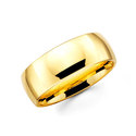14K Yellow Gold Plain Wedding Band Ring 7mm Size 7