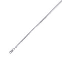 14K White Gold Curb Cuban Chain Necklace 2.4mm 22 