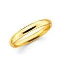 14K Solid Yellow Gold PLAIN Wedding Band Ring 3mm 