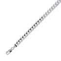 14K White Gold Curb Cuban Chain Necklace 7.1mm 24"