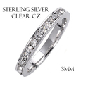Sterling Silver CZ eternity wedding band ring Size
