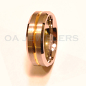 Tungsten ring wedding Band gold plated 7mm size 8