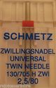 Schmetz UniversalTwin/Double  Needle 2.5/80  for  