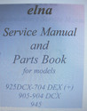 ELNA SERGER SERVICE MANUAL & PARTS BOOK FOR 925DCX