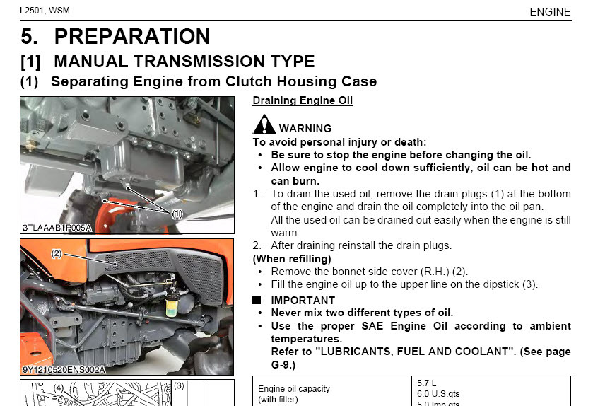 Kubota L2501 Tractor WSM Service Owners Manual Rare Custom 2 in 1 PDF