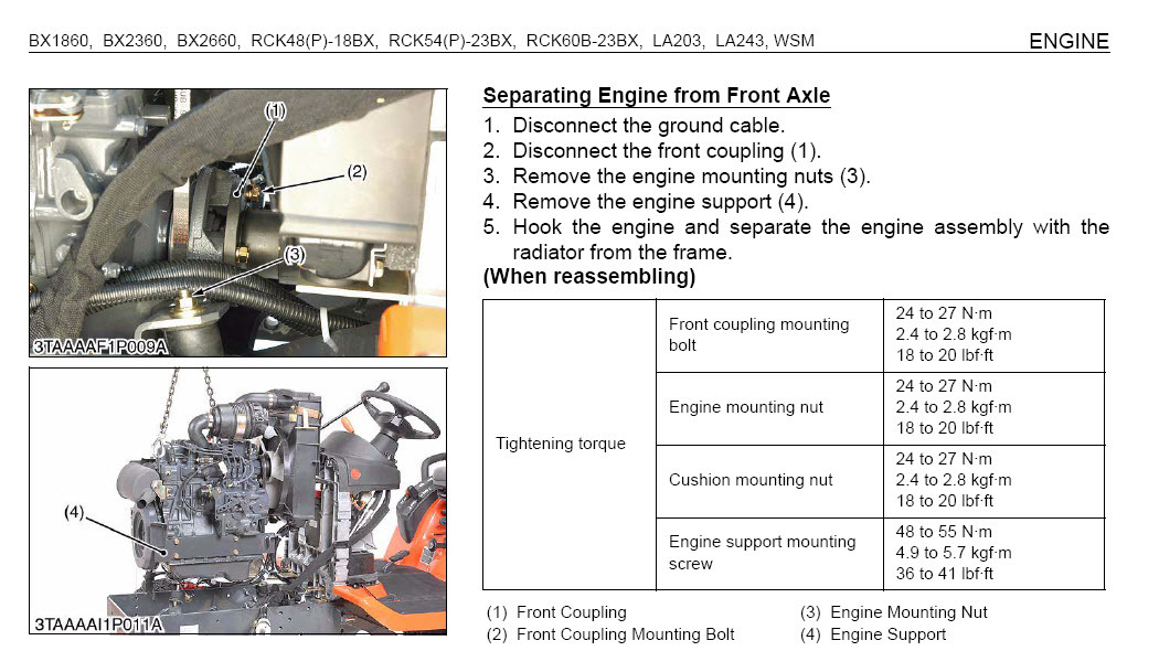 Kubota Bx1860 Bx2360 Bx2660 Tractor Service Manual Wsm Repair Pdf Cd