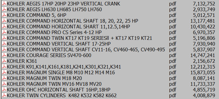 KOHLER ENGINE SERVICE MANUAL K91 K181 K241 K301 K321 K341 REPAIR SHOP