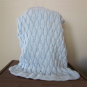 Powder Blue Soft Baby Blanket, Handmade