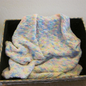 SOFT BABY BLANKET MIXED PASTEL COLORS white, yello