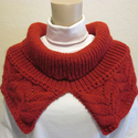 Apple Red Stylish Hand Knit Cowl, with a split in 