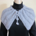 Handknit Soft Stylish Shiny Cowl, Medium Gray, lig