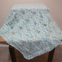 RECTANGULAR BABY BLANKET MIXED COLORS OF WHITE GRE