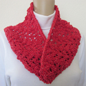 Handmade Lacy NeckWarmer Scarf Sparkly Red