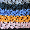 Multi-color Striped Triangle Shawl, Handmade