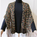 Handmade shiny shawl shades of autumn leaves