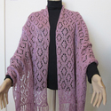 Dusty Rose Color Lacy Shawl, Soft & Lightweight 