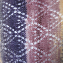 Handmade Soft Lacy Shawl, Purple Lavender Beige To