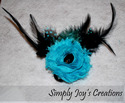 Stylish Shabby Chic Turquoise Rose Headpiece